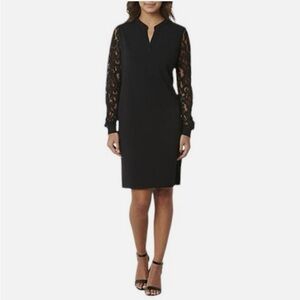 Black Label Black Sheath Dress with Bishop Sleeves
